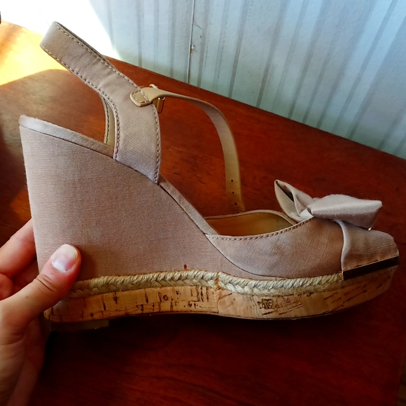 Tory Burch Penny Tan Espadrille Leather Wedge Sandal - Picture 4 of 7